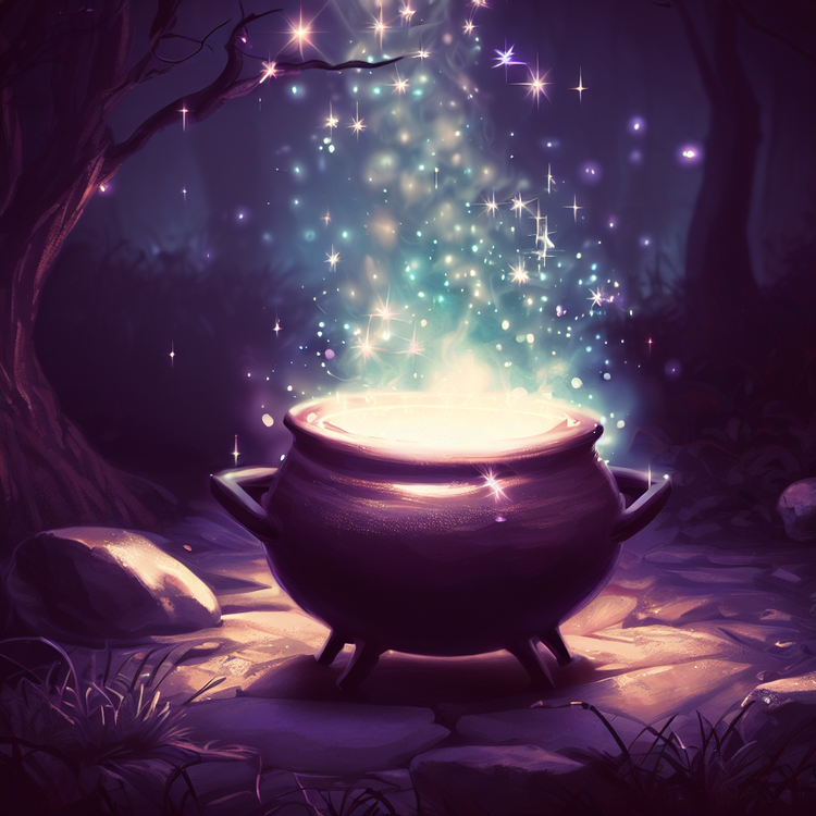 a bubbling magical couldron