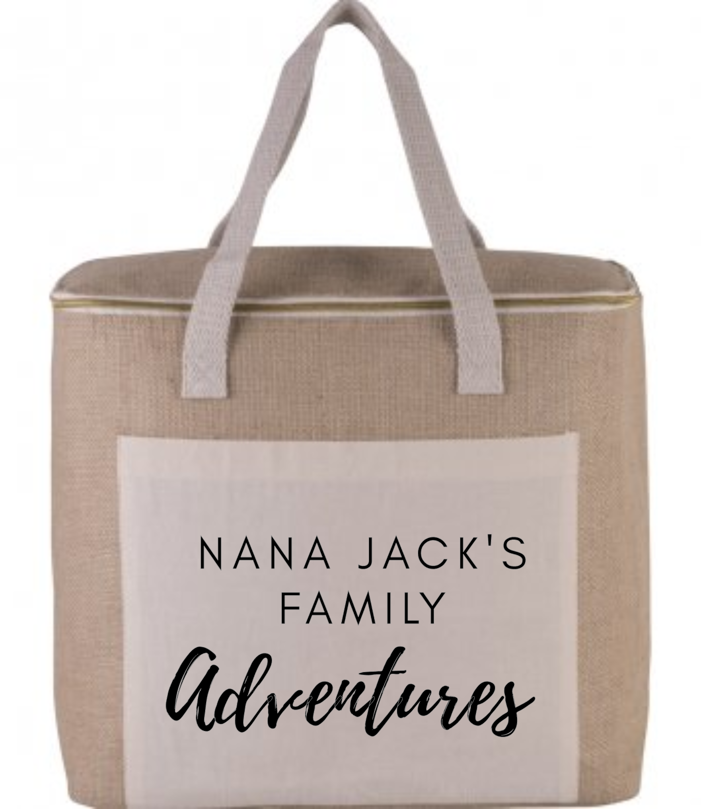 Jute Picnic Cool Bag - Family Adventure
