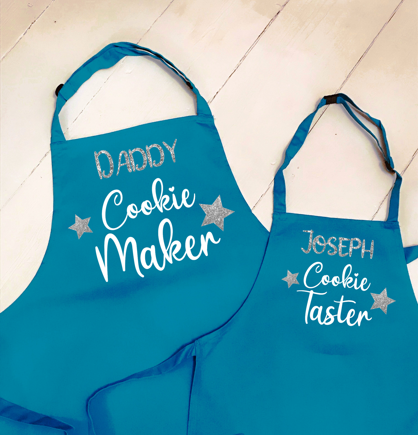 Set of 2 Aprons - Cookie Baker / Cookie Taster