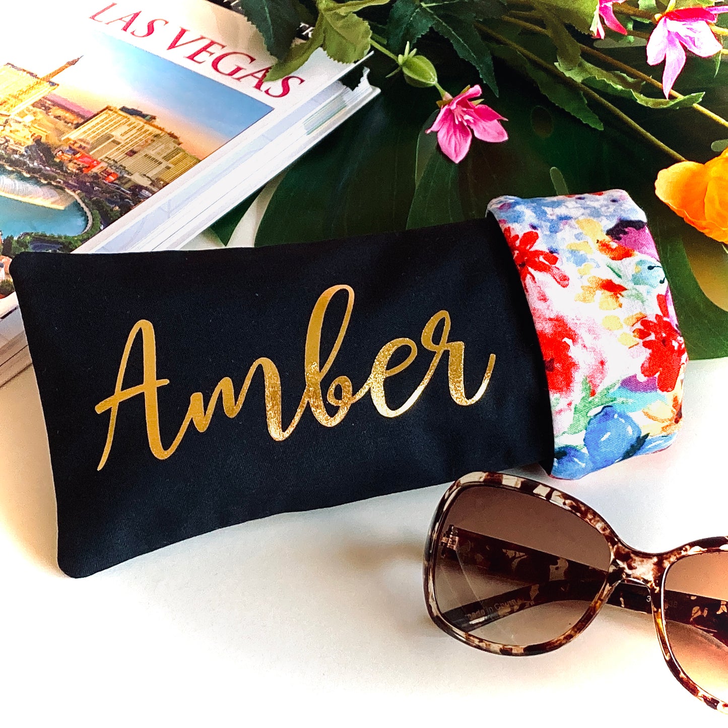 Personalised Floral Sunglasses Pouch