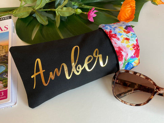 Personalised Floral Sunglasses Pouch