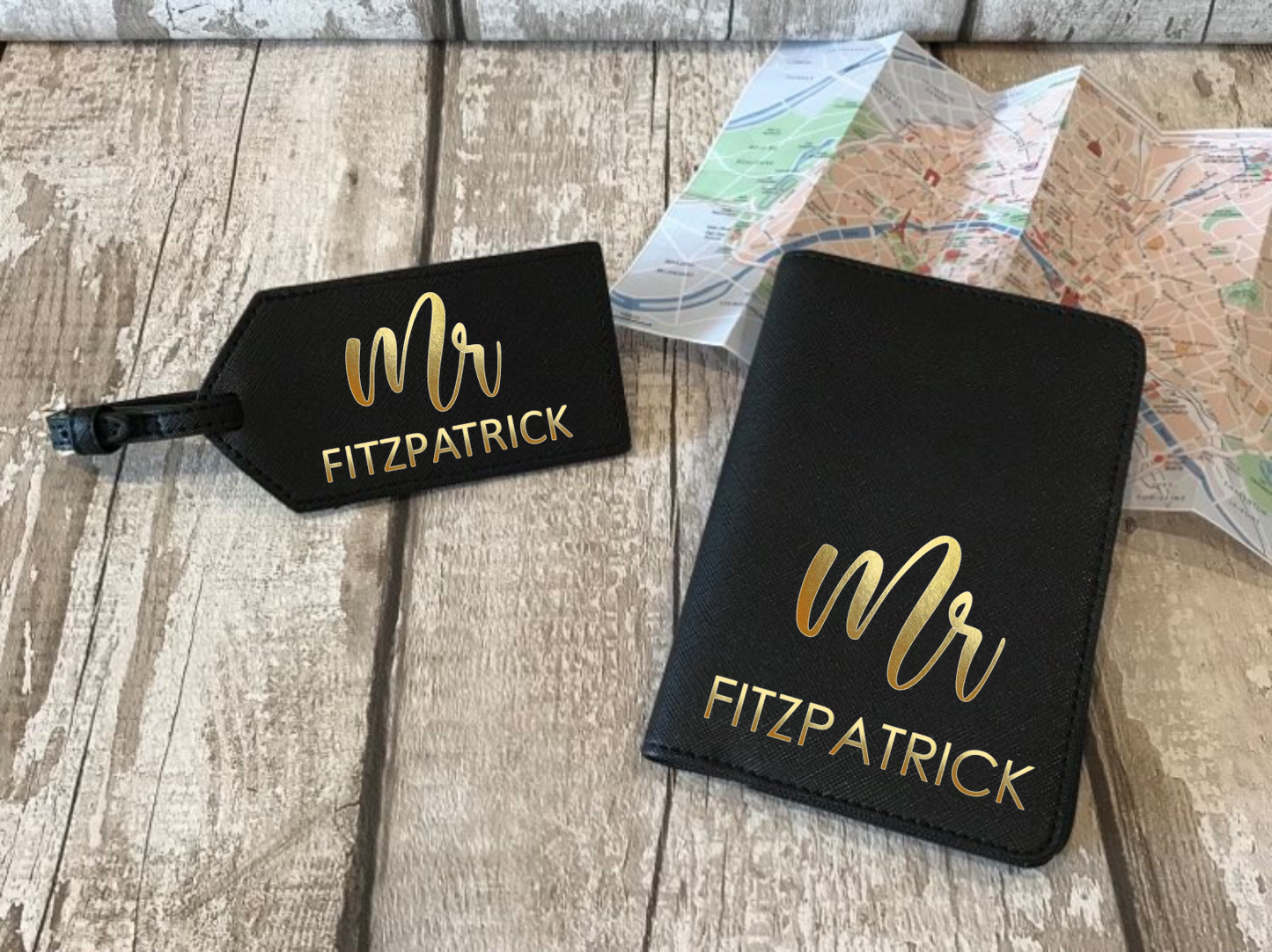 Passport Holder and Luggage Tag Set