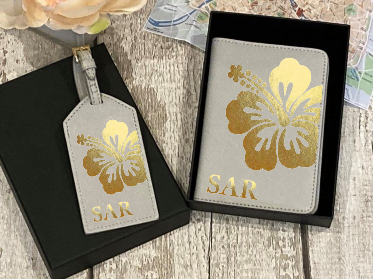 Passport Holder and Luggage Tag Set