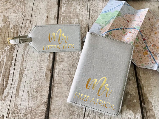 Passport Holder and Luggage Tag Set