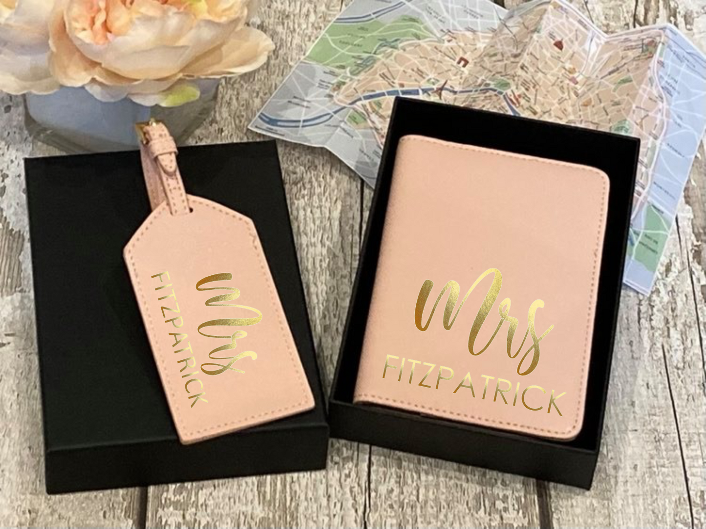 Passport Holder and Luggage Tag Set