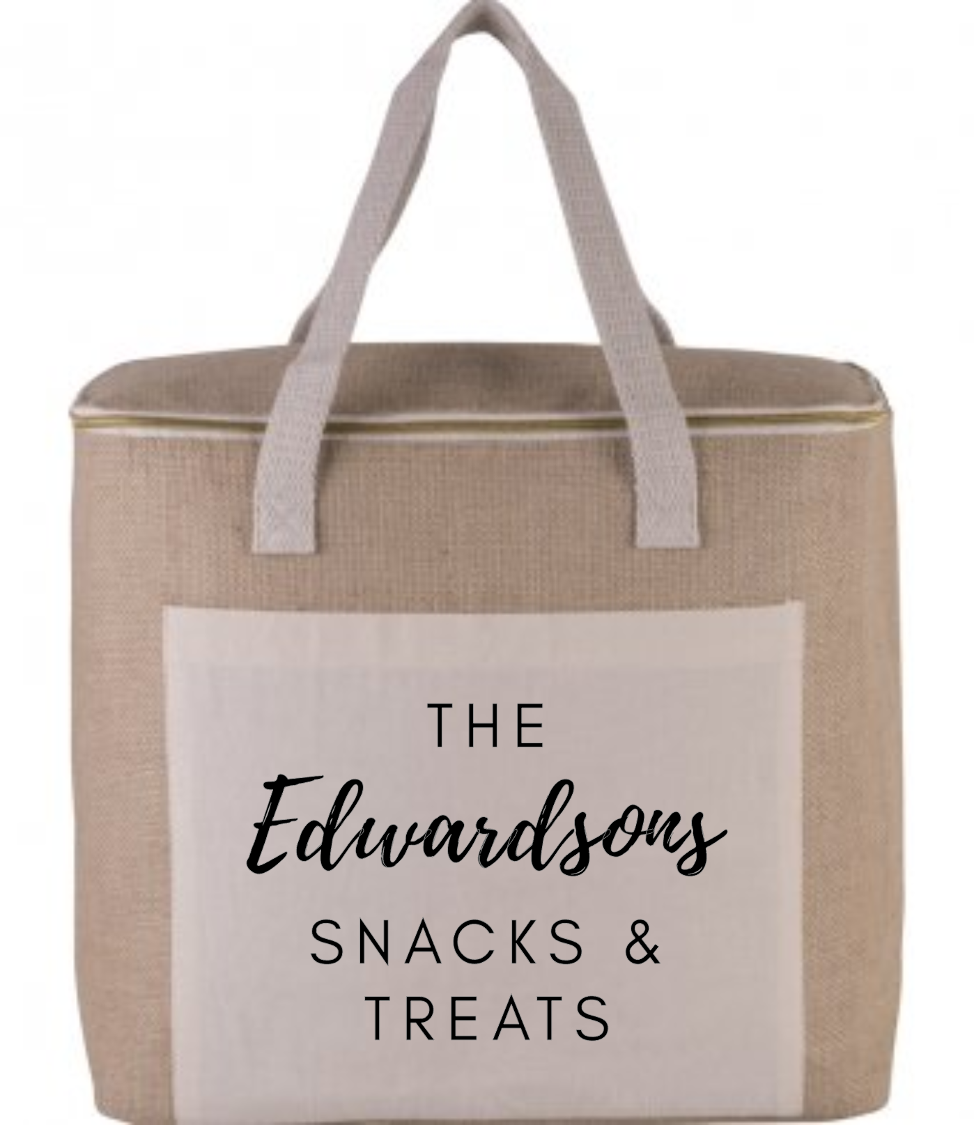 Jute Picnic Cool Bag - Family Snacks and Treats