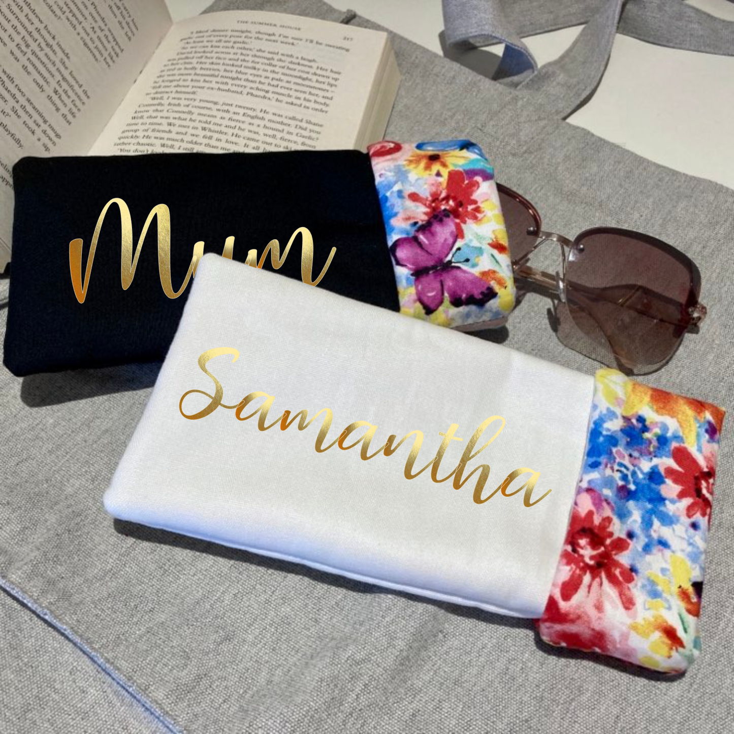 Personalised Floral Sunglasses Pouch