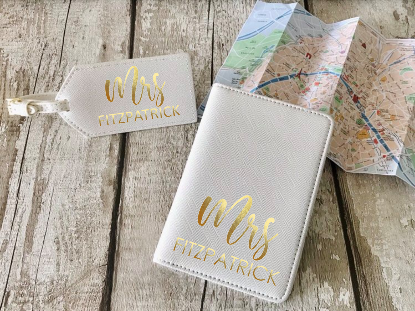 Passport Holder and Luggage Tag Set