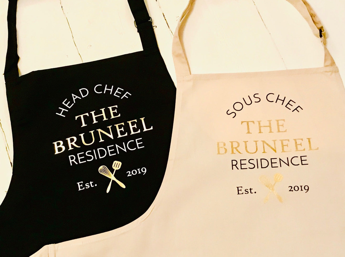 Set of 2 Aprons - Head Chef / Sous Chef