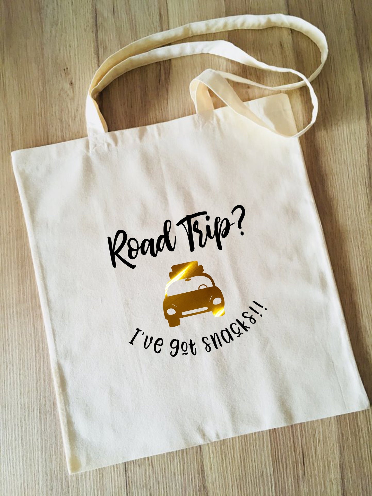 Tote Bag, Road Trip with Snacks, Snackage, Humour, Reusable Cotton Canvas shopping shopper bag, travel, gift