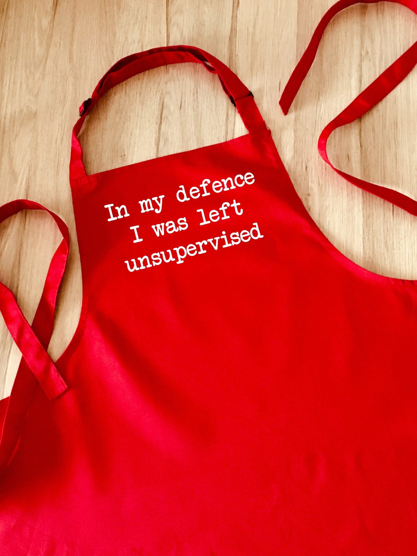 Funny Apron Gift for uni student or child, new home, moving out, unsupervised apron, no supervision, cooking or craft, student life