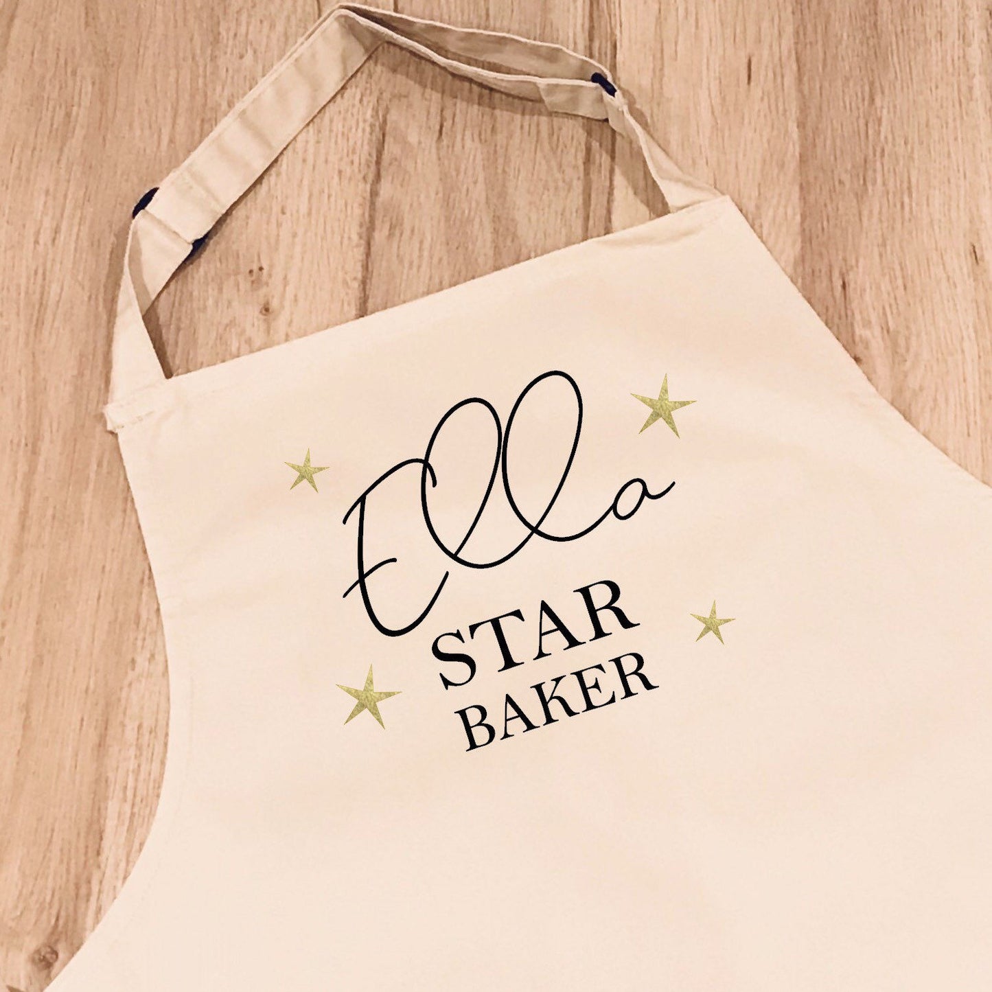 Star Baker Personalised Apron  - For Mum, Kids - Glitter stars, fun childrens cooking apron for baking boys and girls