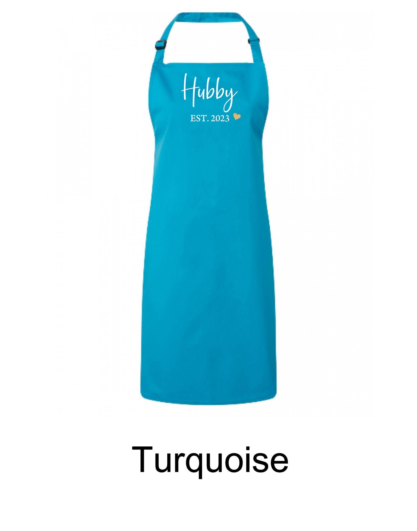 Couples Set of 2 Aprons - Hubby Wifey - Personalised 2nd Wedding Anniversary Gift -  Est year - wedding present husband wife