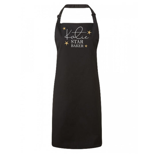 Star Baker Personalised Apron  - For Mum, Kids - Glitter stars, fun childrens cooking apron for baking boys and girls