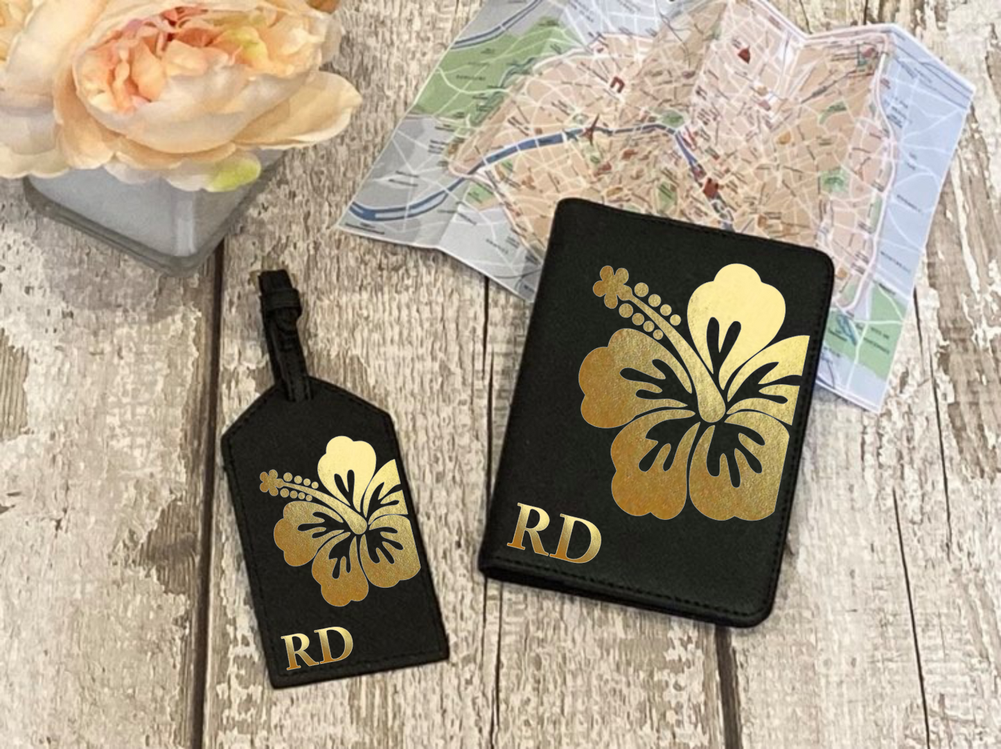 Passport Holder and Luggage Tag Set