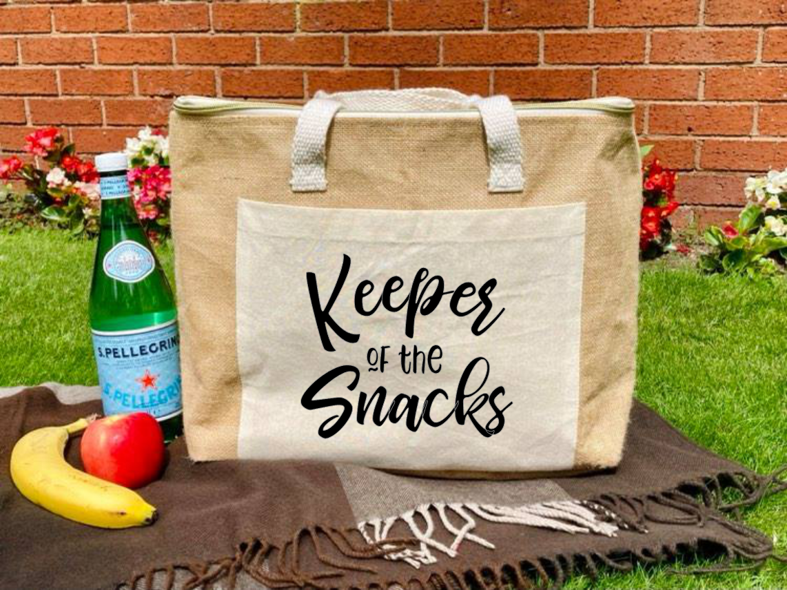 Jute Picnic Cool Bag - Keeper of the Snacks!