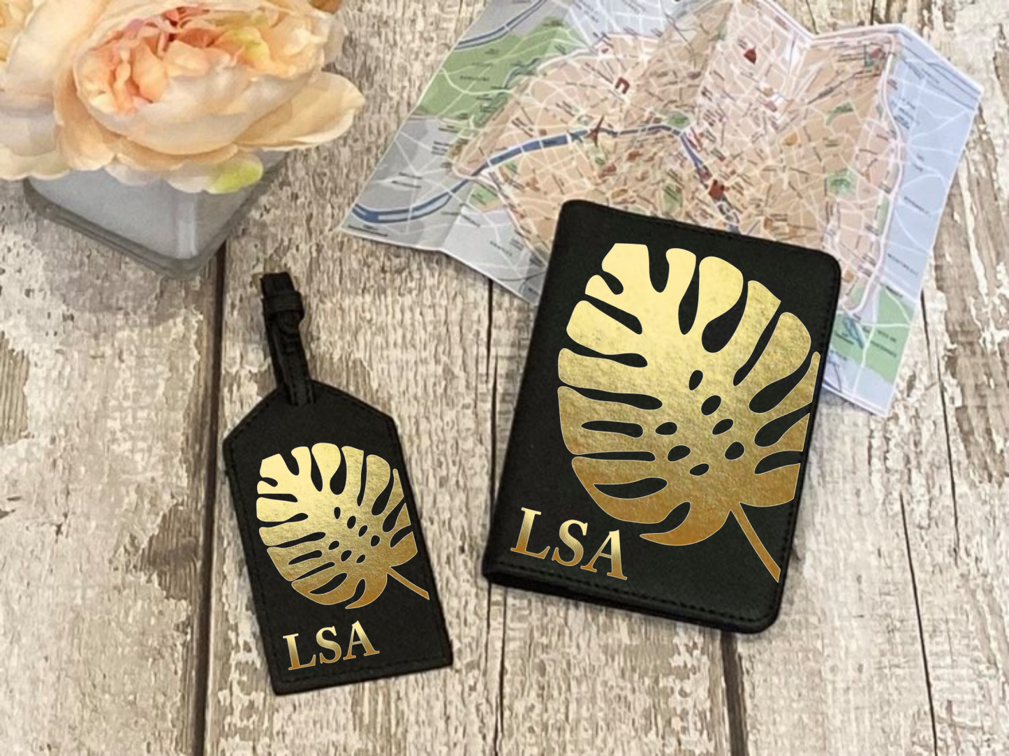 Passport Holder and Luggage Tag Set