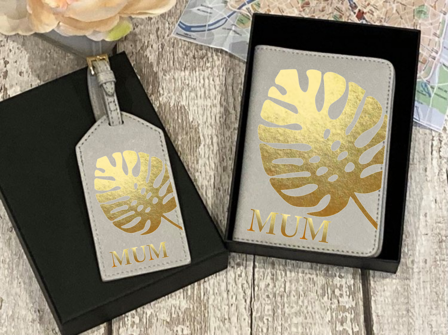 Passport Holder and Luggage Tag Set