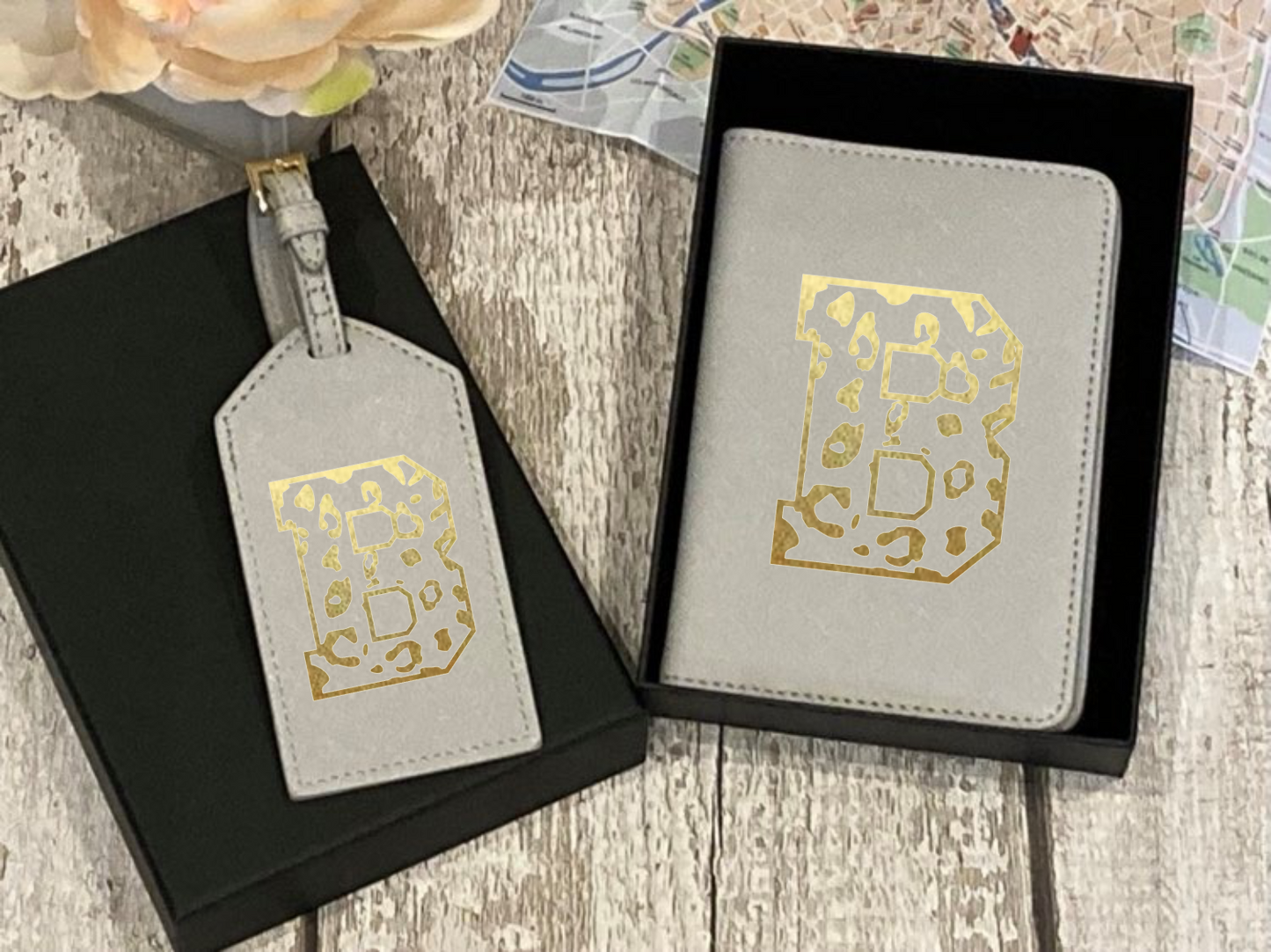 Passport Holder and Luggage Tag Set