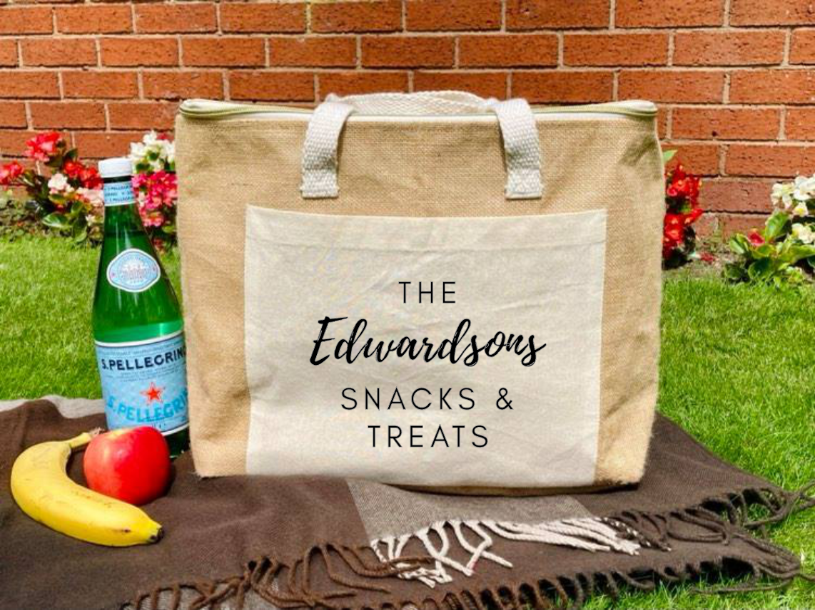 Jute Picnic Cool Bag - Family Snacks and Treats