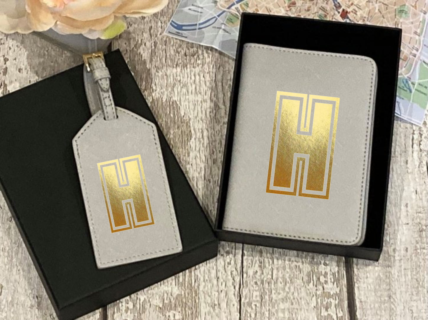 Passport Holder and Luggage Tag Set